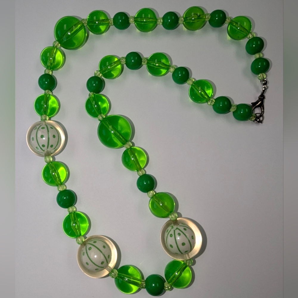 EVC NEON GREEN LUCITE NECKLACE